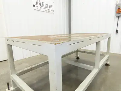5/8" Steel Top Machine Base Welding Table Work Bench 65x31" Top 28-31" H