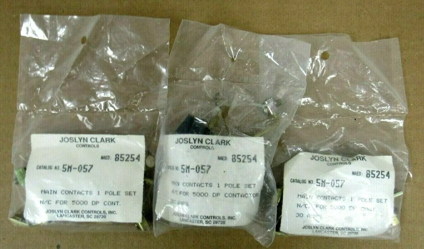 NEW LOT OF 3 JOSLYN CLARK 5M-057 CONTACT KITS 1 POLE 5M057