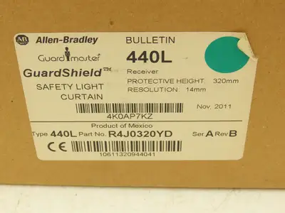 440L-P4J0320YD GuardMaster Guardshield Safety Light Curtain Transmitter/Receiver