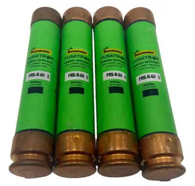 NEW LOT OF 4 BUSSMANN FRS-R-60 FUSES 600VAC FRSR60