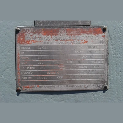 Canadian General Electric 250 HP Electric Motor