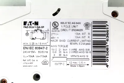 USED EATON FAZ-C0.5/1-NA-SP