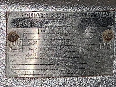 6" Consolidated Safety Relief Valve