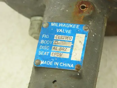 Milwaukee CL223ED  3" Butterfly Valve Lug Style AL/BRZ Disc