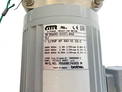 Brother BF2SW30-015TL4AX General Purpose Motors | ANACAPA EQUIPMENT BROKERS, INC (9)