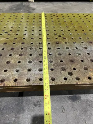 102" X 30" X 2" DRILLED & TAPPED STEEL LAYOUT PLATE: STOCK #18318