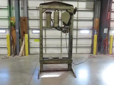 Hydraulic Press 20 Ton H Frame 120V Powered Pump Double Acting Cylinder
