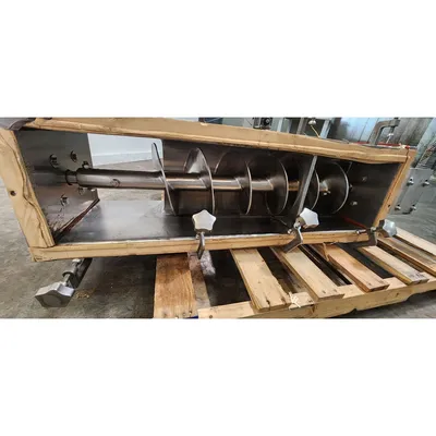 Used 1HP Stainless Steel Sanitary Screw Feeder 9" Dia. X 40"L