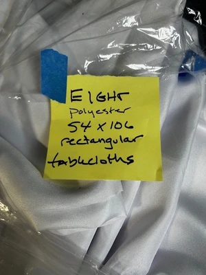 Polyester Tablecloths 54 x 106 in Rectangular White
