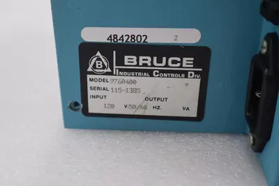 Bruce 4842802 Control Unit Model #9760400 120V 50/60 HZ Ser No. 115-1385 #2623