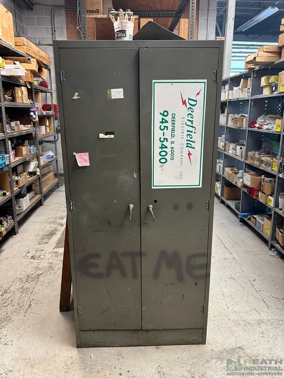 Used _UNKNOWN_ (5) SHELVES OF ASSORTED SPRAY CHEMICALS W/ CABINET 36" X 18" X 78" Hazardous Storage Units Illinois US | Heath Industrial Auction Services #1379976