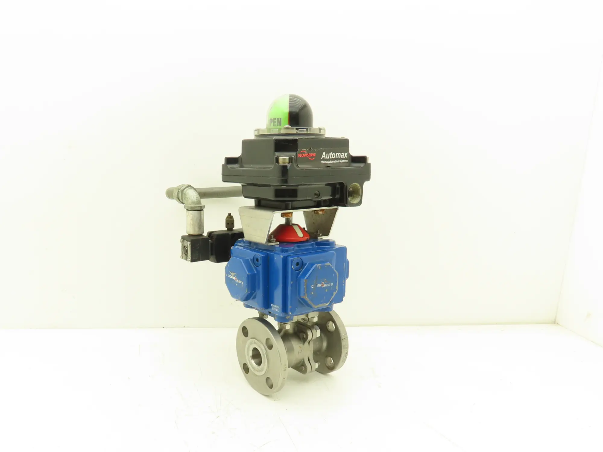 Flowserve 1" Stainless Ball Valve Compact Pneumatic Actuator C25 SR-2C IMP