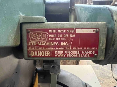 Used CTD M225R Miter Saws California US | MachineryMax #1321451