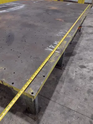 148" X 98" HEAVY DUTY STEEL LAYOUT WELDING SHOP TABLE: STOCK #23565