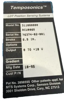 NEW MTS SYSTEMS /TEMPOSONICS 311000000-RCU0050 POSITION SENSOR 311000000 RCU0050