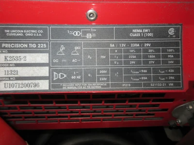 Used LINCOLN ELECTRIC PRECISION TIG 225 Tig Welders Minnesota US | Machinesused.com #1321799