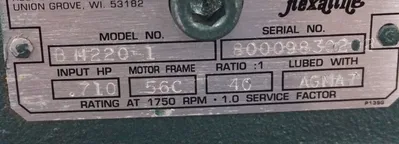 NEW GROVE GEAR BM220-1 GEAR REDUCER 1750 RPM, BM2201