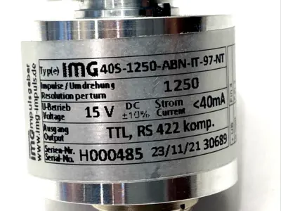 IMG 40S-1250-ABN-IT-97-NT, IMG40S-1250-ABN-IT-97-NT | IMG Drehimpulsgeber IMG 40S-1250-ABN-IT-97-NT Encoder, 1250 Impulse 15V DC 40mA - Used