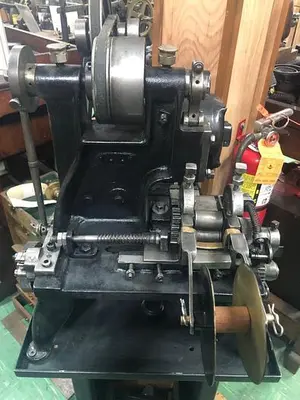 3398-385 Wm.H.Baker Antique Blanking Press with Mechanical Indexing Roll Feed – Circa 1890