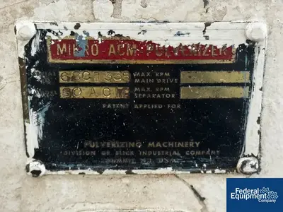 USED Mikro Mikro-ACM-Pulverizer, Model 60ACM, 60 HP