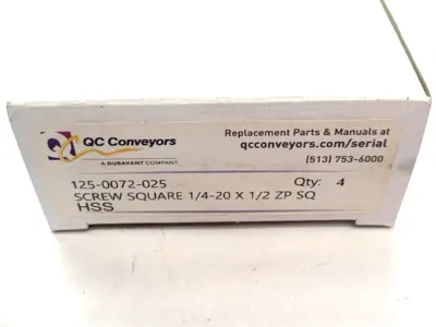 New | in-Stock QC Conveyors Square Set Screw 1/4-20 x 1/2 ZP SQ HSS Nuts & Screws Michigan US | Maverick Industrial Sales #1395926