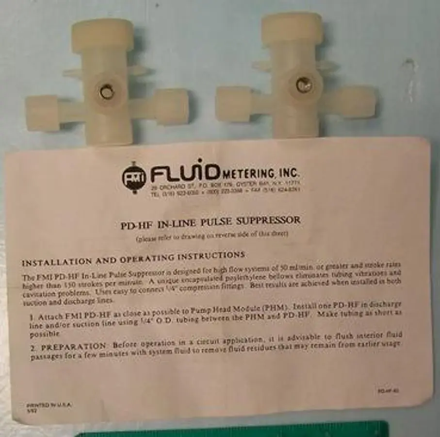 QTY. 2. FMI FLUID METERING INC. PD-HF INLINE PULSE...