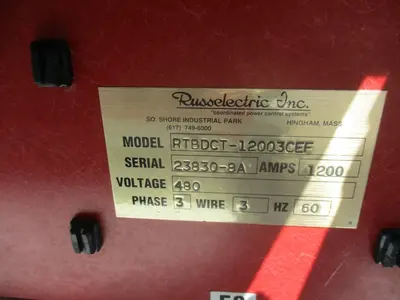 1200 Amp. Russelectric #RTBDCT-1200, automatic transfer switch transfer switch, 480 Volts