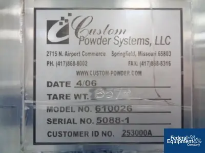 USED CPS 1,000 Liter Custom Powder System Stainless Steel Tote