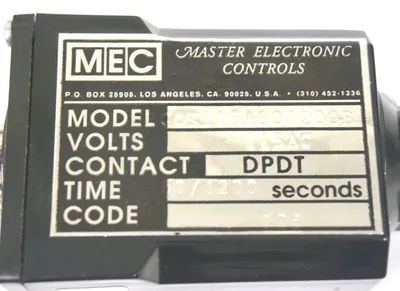 NEW MASTER ELECTRONIC CONTROLS RCOK115A601200B TIMER 115AC 60/1200 SEC