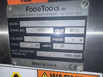 USED 2013 FOODTOOLS, INC ACS-100PC-1A
