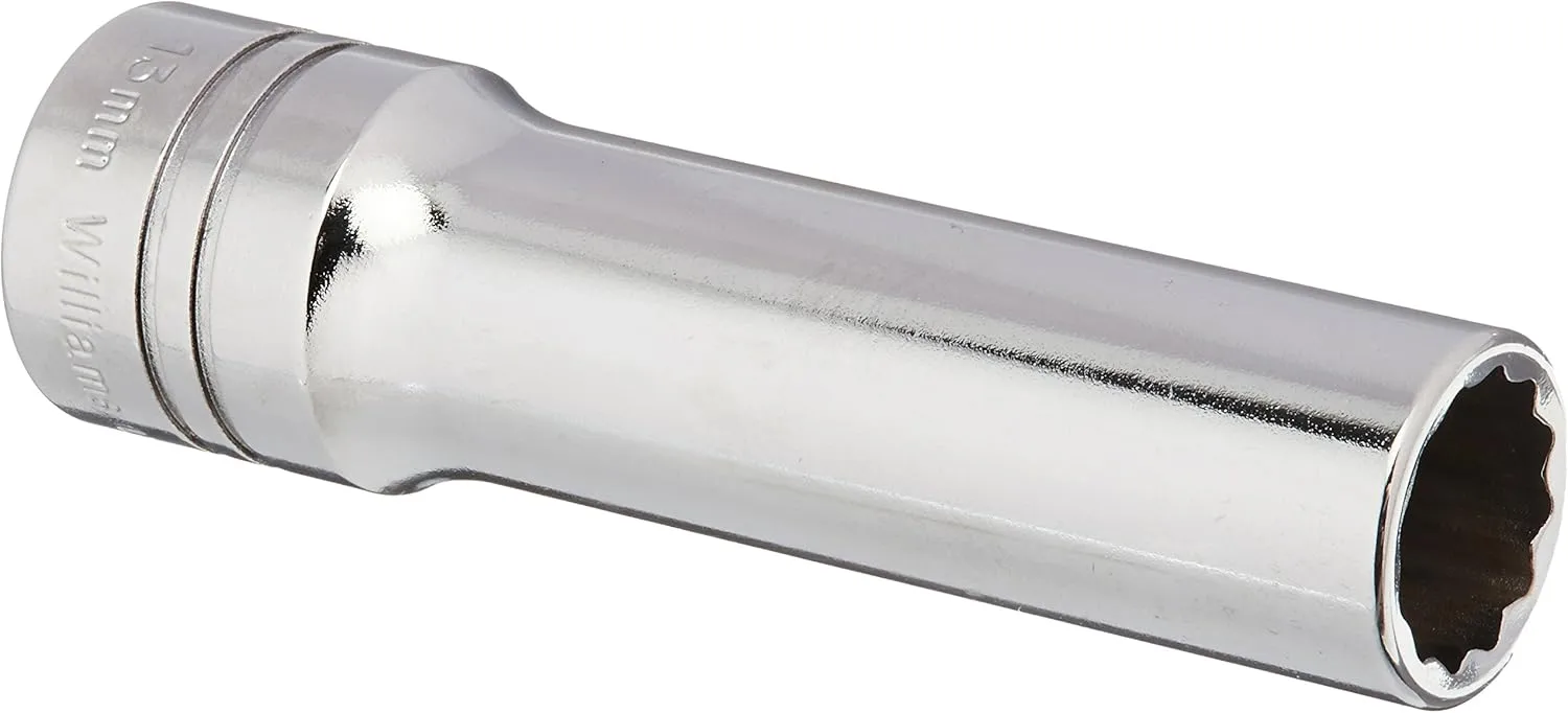 Williams 1/2" Drive 13mm Deep Socket 12 Point USA Made SMD-1213