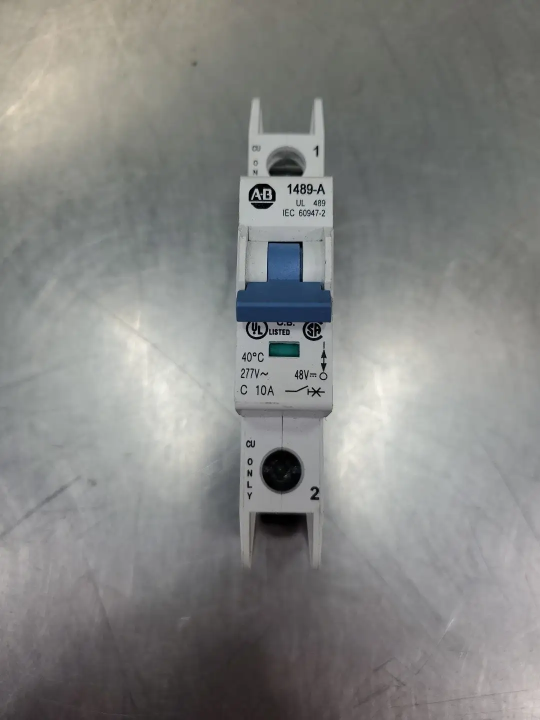 USED Allen-Bradley 1489-A1C100 Mini Breaker, 1Pole, 10A
