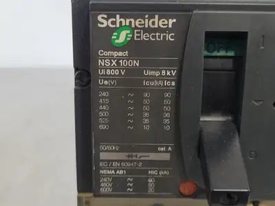 Used SCHNEIDER ELECTRIC NSX100-160-250-F/N/H/NA Switchgears British Columbia CA | Lenmark #241737