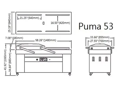 RAM Model 53 Puma Double Chamber Vacuum Packaging Machine