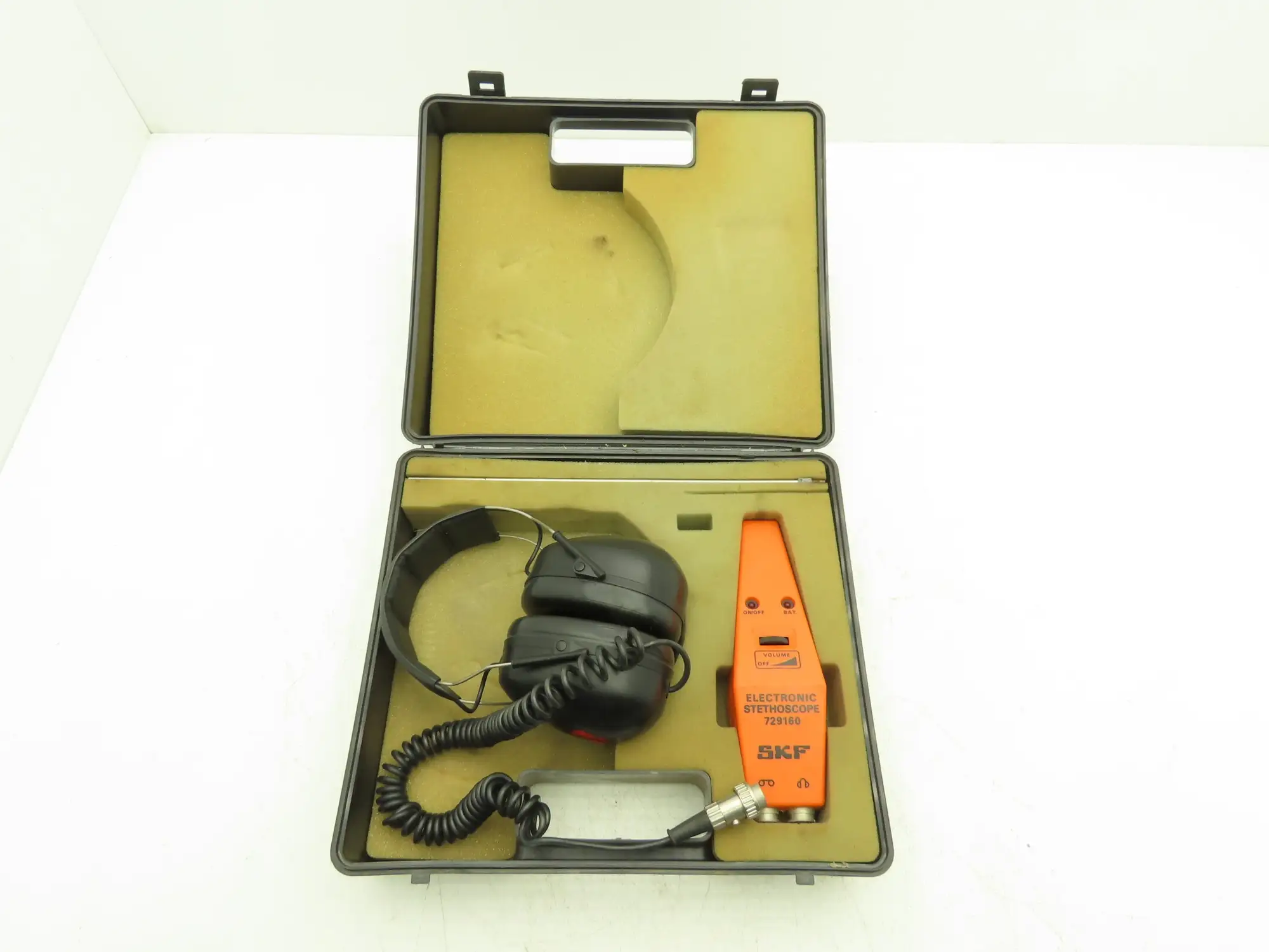 SKF 729160 Electronic Stethoscope Headset W 11" Probe & Case Tested