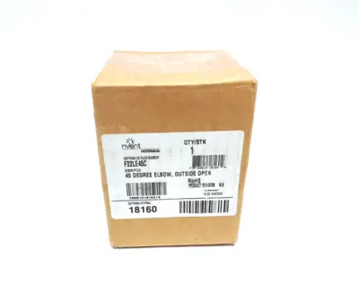 F22LE45C,18160 | Hoffman F22LE45C Lay-In Wireway 45-Degree Elbow Outside Opening 2.50"x2.50" Gray - New