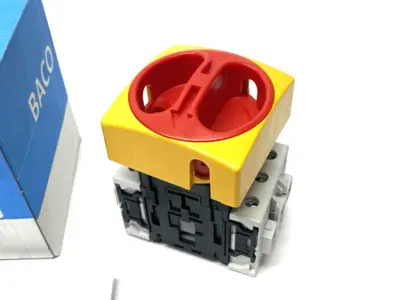 New | in-Stock BACO Emergency Disconnect Switch 4-Poles, 63A Current 222 105 Relays & Switches Michigan US | Maverick Industrial Sales #1400762