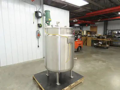 Avins Direct Steam 100 Gallon Mixing Tank 1/3Hp Lightnin Mixer Food Grade SS