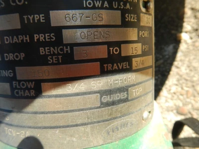 Fisher 3/4" 150 Rating, Bronze Threaded Control Valve