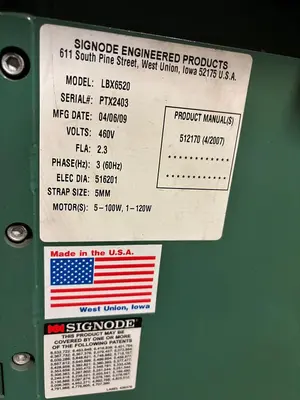 USED 2009 SIGNODE LBX 6520