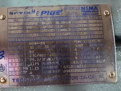 NEW TECO-WESTINGHOUSE PDH03006TE2N