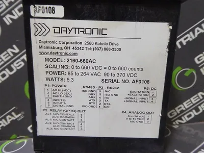 Daytronic 2160-660AC Digital Voltmeter 0-660V Used