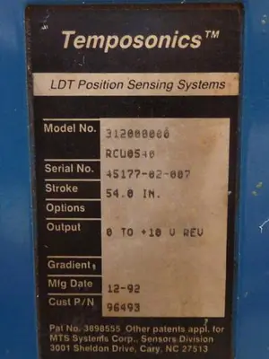 USED TEMPOSONICS INC 312000000RCU0540