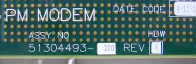 Honeywell 51304493-200 UCN PM Modem Card HDW: K Used