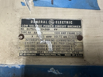 General Electric AK-2A-50 3 Pole 1600 Amp Circuit Breaker
