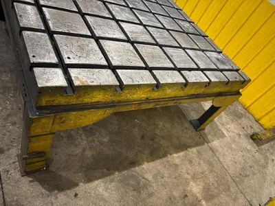 6' X 6' STEEL SLOTTED WORK LAYOUT TABLE WITH DIRECTIONAL T SLOTS: YOBRO #24457