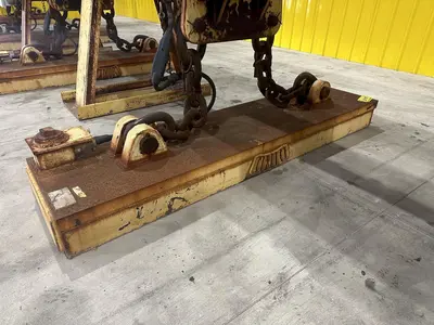 53 TON (107,500 LBS) BUSHMAN MODEL #MT420 TELESCOPING MAGNETIC SPREADER LIFTING BEAM  W/ OHIO MAGNETICS DIESEL GENERATOR: STOCK #20420