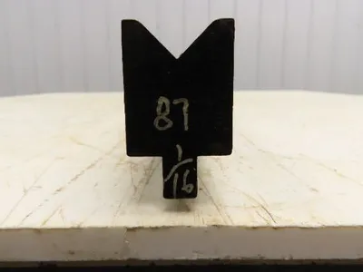 Press Brake Die 87-1/16" Long 90° V 15/16" W 1/2" D 1-3/4" H 1/2" Tang