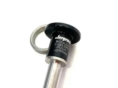 USED JERGENS BUTTON HANDLE QUICK RELEASE PIN 1/4 X 3.50 SS