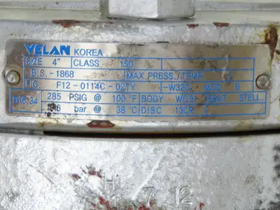 Velan F12-0114C-02TY Cast Iron Flanged Check Valve 4" Class 150 Flange